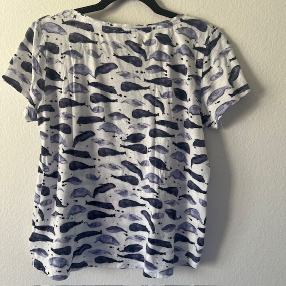 Anthropologie Postmark Brand Whale Soft Short Sleeve T-shirt Size M Tee - Picture 2 of 5